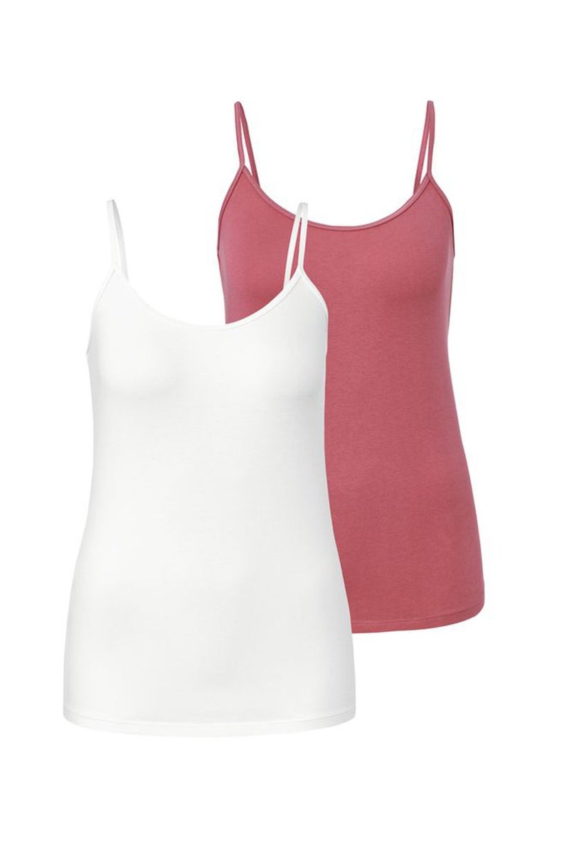Tchibo Women 2 Pcs Scoop Neckline Sleeveless Sleep Top, Rose - Image 5