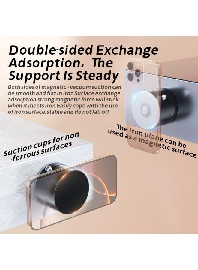 ريبنيو حامل هاتف للسيارة مغناطيسي شفط فراغي من أزوني، حامل هاتف قابل للطي يدور 360 درجة مع قبضة قوية، للاستخدام بدون استخدام اليدين في السيارة، صالة الألعاب الرياضية، المنزل، لهواتف ماج سيف وأجهزة أندرويد - Image 4