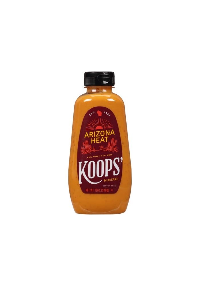 Koops' Arizona Heat Mustard - Sweet and Spicy Mustard, Gluten-Free, Kosher, Made in USA, From Quality Mustard Seeds, Hot Mustard Sauce - 12 Oz, Pack of 1 - Image 4