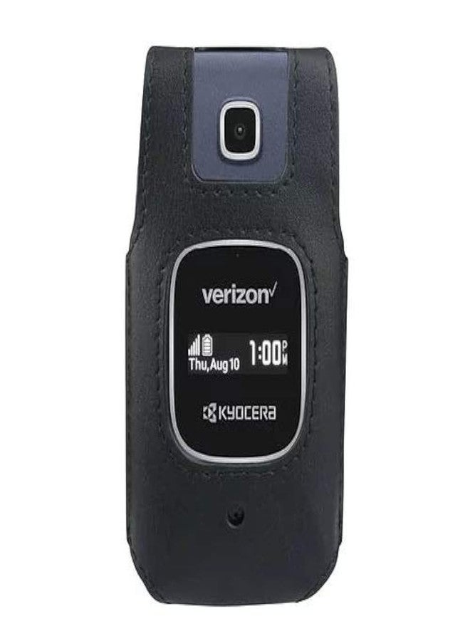 جراب BELTRON الجلدي المصمم خصيصًا لهاتف Kyocera Cadence 4G LTE S2720 Verizon القابل للطي - الميزات: مشبك حزام دوار، حماية للشاشة ولوحة المفاتيح، تثبيت محكم - أسود - Image 1