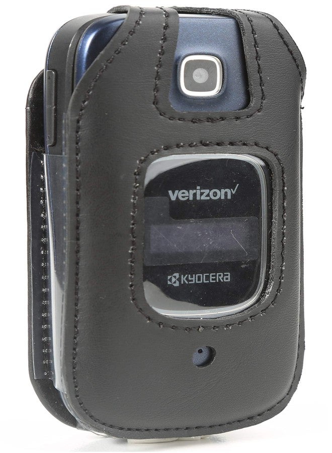 جراب BELTRON الجلدي المصمم خصيصًا لهاتف Kyocera Cadence 4G LTE S2720 Verizon القابل للطي - الميزات: مشبك حزام دوار، حماية للشاشة ولوحة المفاتيح، تثبيت محكم - أسود - Image 2