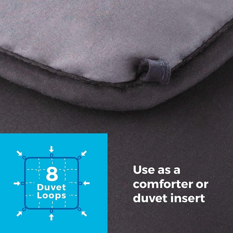 Linenspa 4 Seasons Microfibre Duvet - All Season Duvet - Ultra Soft - 220 x 240 cm, Black/Graphite - Image 4