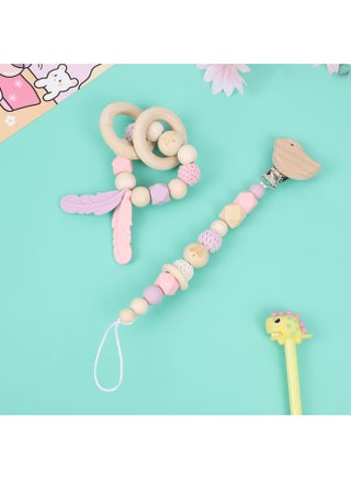 Manufacturer Customized Pacifier Chain Teething Toy Creative Feather Teething Bracelet Two-Piece Set Cartoon Animal Kidsren's Teether-Color:Bird Style-Specification:Pacifier Chain: About 25cm Long Bracelet: About 14cm - pzsku/Z4CB731D3E786658621B1Z/45/1745672562/1637d0c2-c65a-4830-b7ed-2dddd1aaf01e