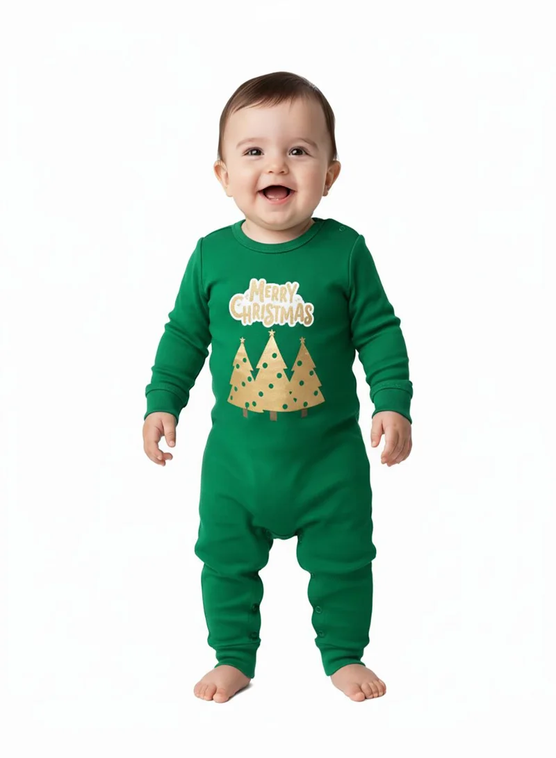 babyqlo Merry Christmas Golden Tree Unisex Baby Romper