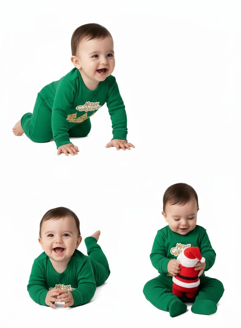 babyqlo Merry Christmas Golden Tree Unisex Baby Romper