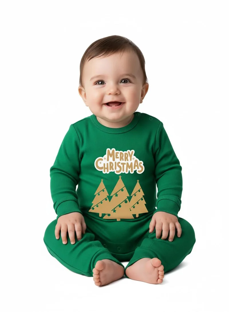 babyqlo Merry Christmas Golden Tree Unisex Baby Romper