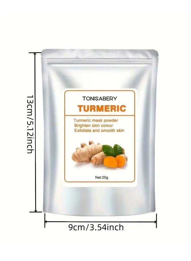 TONISABERY قناع بودرة الكركم للوجه قناع بودرة الكركم المقشر للوجه لتفتيح لون البشرة وتقشيرها وتنعيمها والتحكم في الزيوت وشد المسام وإصلاح الاحمرار والحكة الجافة 20 جرام - Image 4