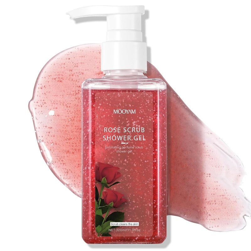 IREV 2in1 Body Wash  Body Scrub Rose 113floz Gentle Exfoliating Scrub for Deep Cleansing Effective on Acne  Dead Skin Brighten  Moisturize Skin Polishes
