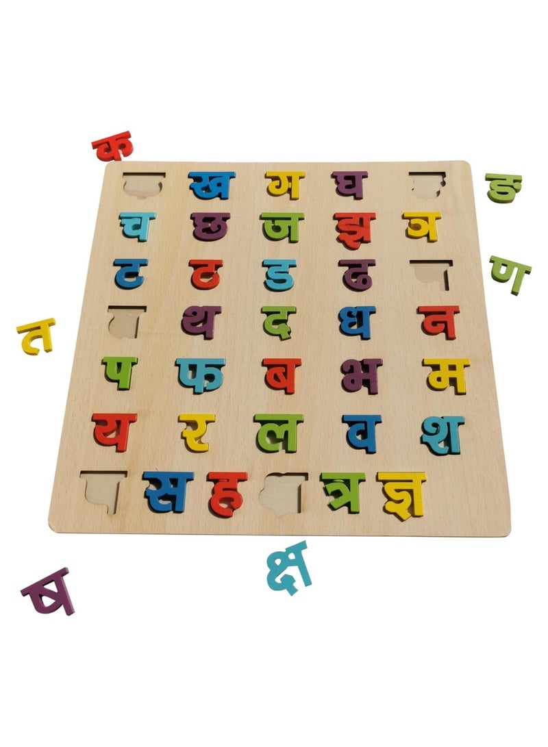 asmat لوحة الحروف الهندية الخشبية الإبداعية من أسميات لتعلم الأطفال، 36 قطعة أحجية هندية مع مقبض، لوحة أحجية تعليمية خشبية للأطفال، - سهلة، ممتعة، وتعليمية - Image 2