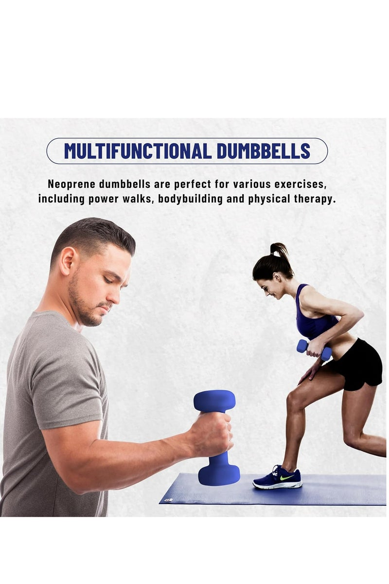 ENDLESS  Neoprene Dumbbells of 1Kg x 2 | Material : Iron with Neoprene coat | Exercise and Fitness Weights for Women and Men at Home/Gym  - Image 5