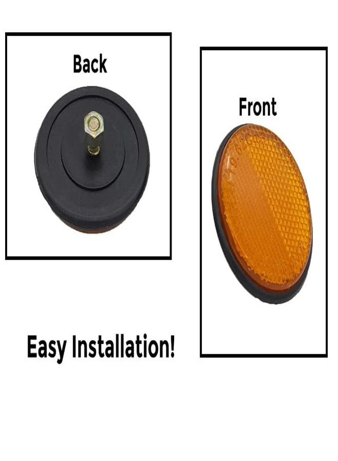 PA Universal 2pcs 2inch Round Reflectors Orange for All Motorcycles ATV Bikes Dirt Bikes - Image 4