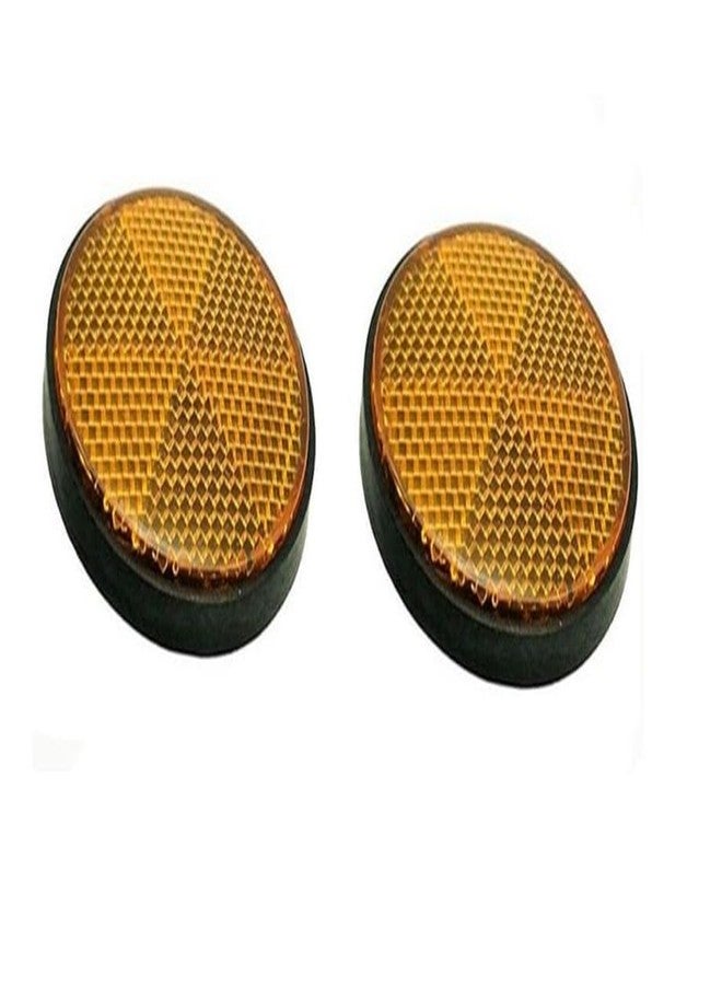 PA Universal 2pcs 2inch Round Reflectors Orange for All Motorcycles ATV Bikes Dirt Bikes - Image 1