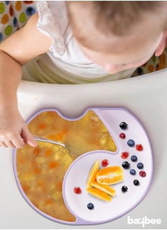 BAYBEE Baybee Infant Elephant Silicone Suction Plates for Baby Self Eating Food Grade Non Slip Feeder Bowl for Toddlers Feeding Plate Strong Grip Suction Divided Plate Baby Tableware Set for Kids Boy Girl  - Image 3