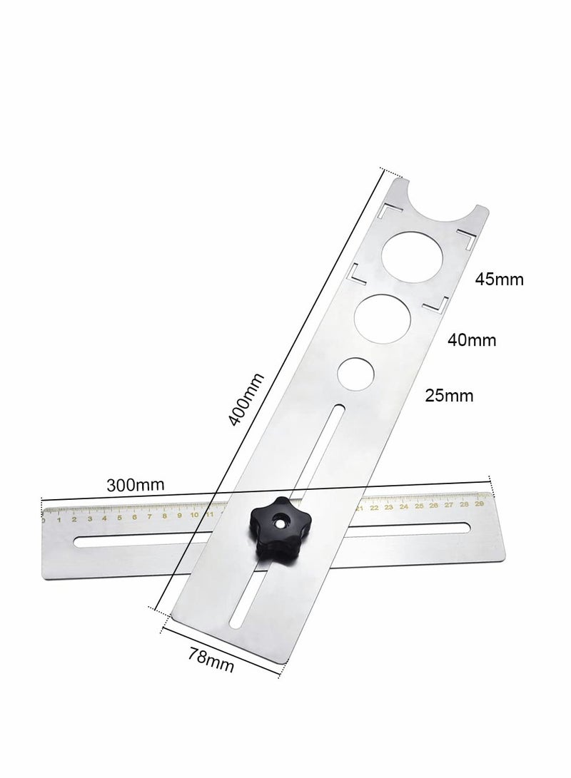 Excefore Ceramic Tile Hole Locator Stainless Steel Direction Jig Accurate Drilling Hole Floor Drilling Guide Finder Gauge 360 Degree Adjustment Hole Locator for Ceramic Cutting  - Image 2