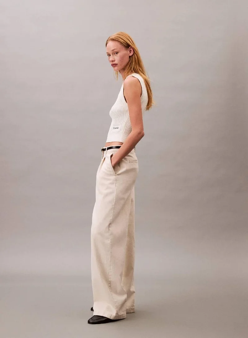 Calvin Klein Jeans Blanc De Blanc Soft Ribbed Crew Neck Vest for Women | Best Price UAE