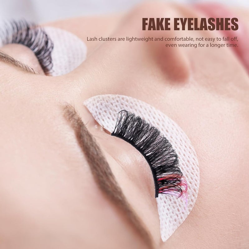 PATKAW 14 Pairs D Shape Multi-tone False Eyelashes Multi-layer Dense Faux Lash Clusters for Makeup and Cosplay - Image 5