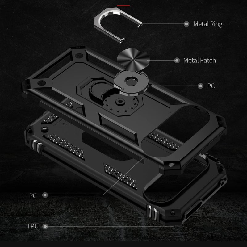 HuHa Protective Cover For Google Pixel 9 Pro / 9 Shockproof TPU + PC Phone Case with Holder(Black) - Image 5