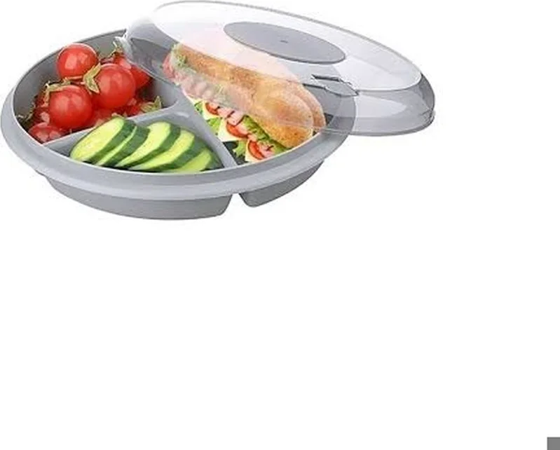 Hane216 3 Compartment Practical Breakfast Set with Lid 24X6 cm