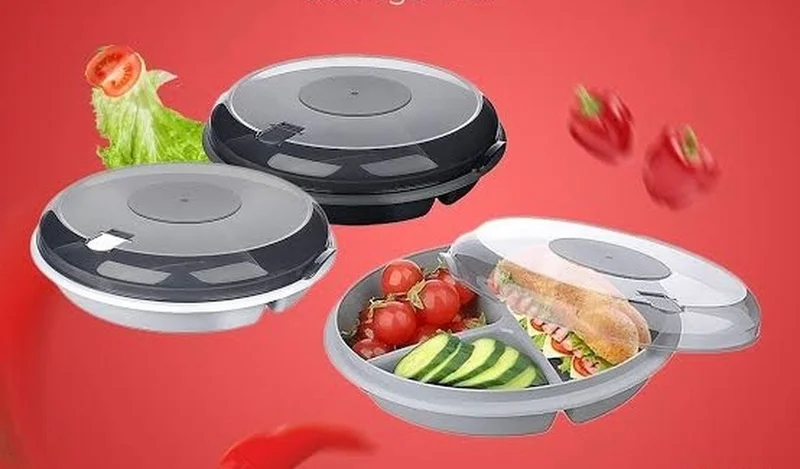 Hane216 3 Compartment Practical Breakfast Set with Lid 24X6 cm