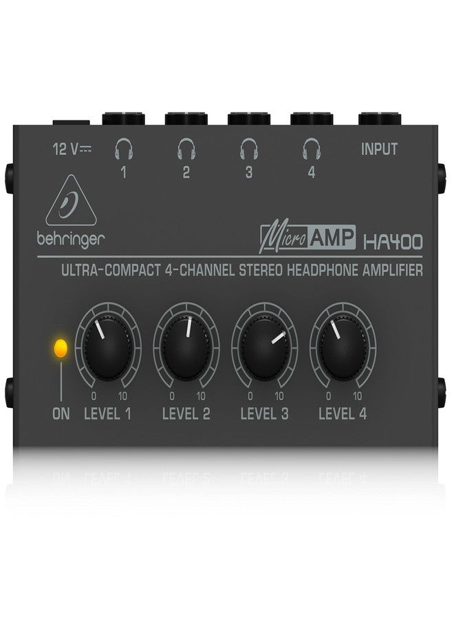 Behringer MICROAMP HA400 Ultra-Compact 4 Channel Stereo Headphone Amplifier - Image 2