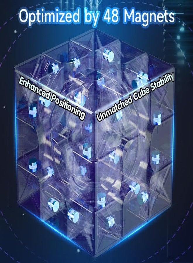 D ETERNAL Magnity Pro Magnetic 3M Cube 3x3 (Magnetic) Stickerless Magic Speed Magnet Cube Puzzle Game (Magnity PRO 3x3 Black) - Image 2