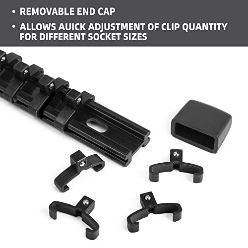 Reniteco Socket Organizer Drive ABS Tools - Black Socket Holder, Premium Quality 9 Pieces Socket Holders Kit 1/4-Inch x 48 Clips, 3/8-Inch x 45 Clips, 1/2-Inch x 36 Clips（9PC,Black - Image 5