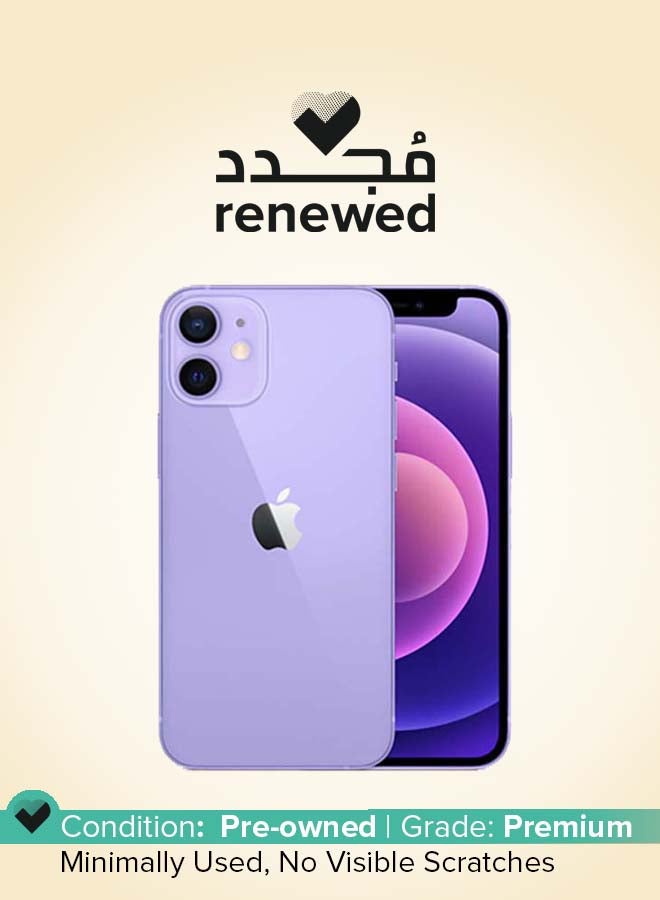 ابل  متجدد - iPhone 12 مع Facetime وسعة 256 جيجابايت باللون الأرجواني وتقنية 5G - مواصفات دولية - Image 1