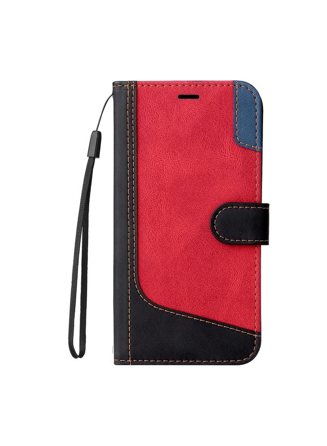 S-TOP Case For Motorola Moto G85 Three Color Splicing Leather Phone Case - Image 2