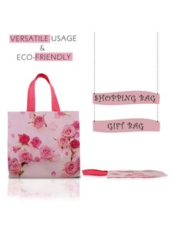 Kuber Industries Kuber Industries Pack of 30 Shopping Bags | PVC Lunch Handbags | Carry Bags | Multi-Purpose Shopping Bags | Reusable Bags for Shopping-Lunch-Grocery-Vegetables | Gulab | Pink  - Image 5