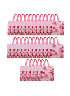 Kuber Industries Kuber Industries Pack of 30 Shopping Bags | PVC Lunch Handbags | Carry Bags | Multi-Purpose Shopping Bags | Reusable Bags for Shopping-Lunch-Grocery-Vegetables | Gulab | Pink  - Image 1