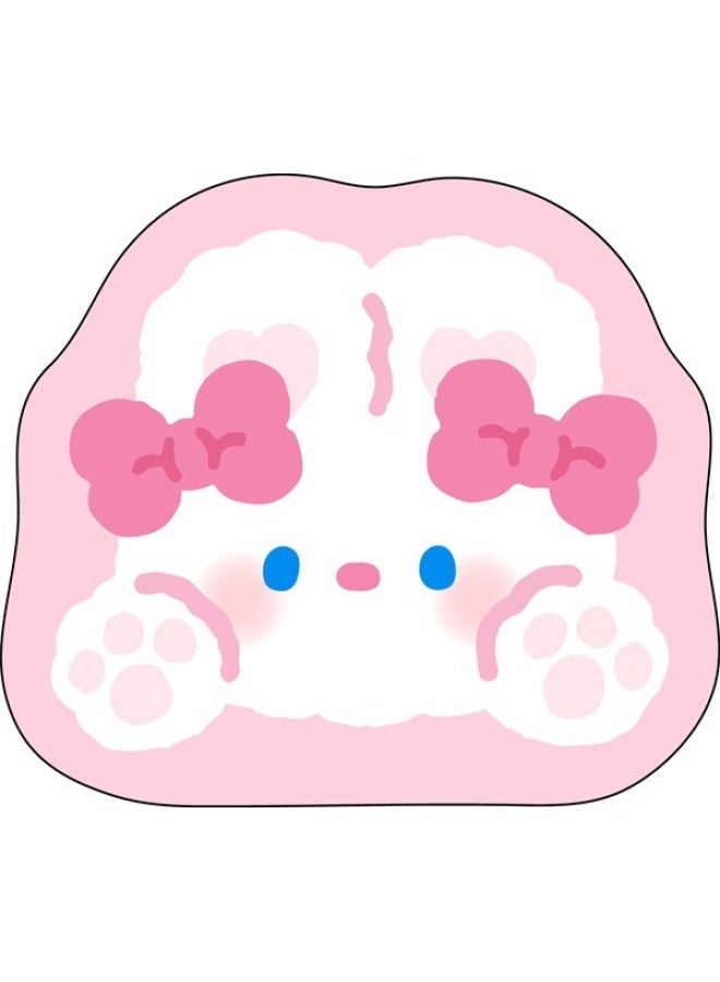 Mouse Pad Simple Cute Office Game Glue Special-shaped Mat Table Mat Small Rubber Small Fresh Thickened Non-slip Small White-Pattern:25x22cmCE  - Image 1