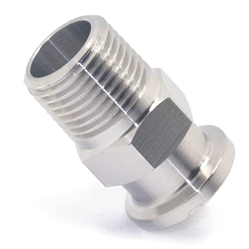 QiiMii 1/2" Tri Clamp Adapter to 1/2" MNPT Thread Ferrule Hexagonal Sanitary Pipe Fitting - Image 1