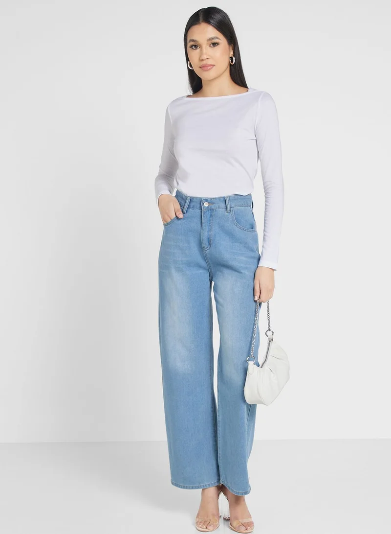 MANGO Boat Neck Knitted T-Shirt