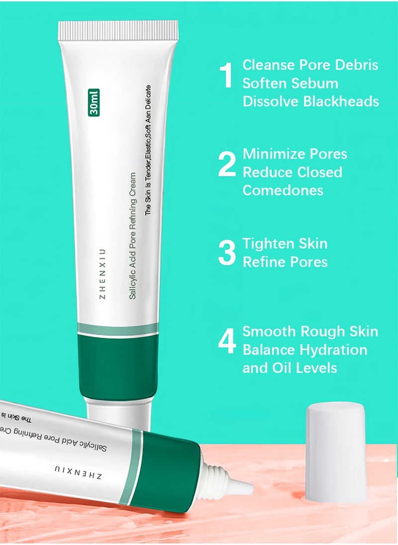 ZHENXIU - Salicylic Acid Careful Pore Cream, Anti-Aging Facial Serum for Hydrating and Acne Treatment, Tightens Pores, Rejuvenates Skin- 30ml - Image 1