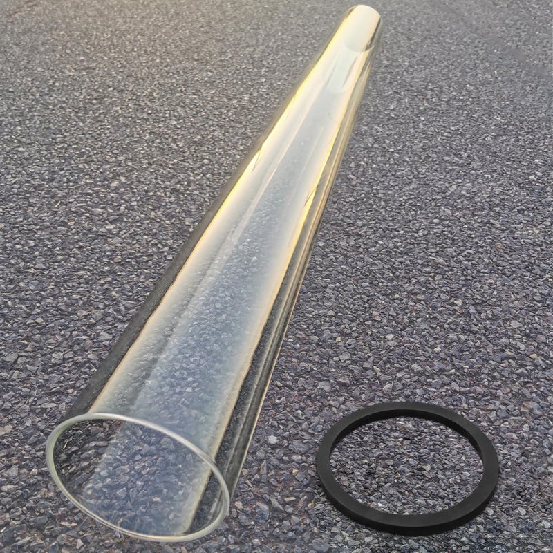 Fenluqi Fenluqi Patio Heater Glass Tube Replacement 495 Tall 4 Diameter Glass Tube Patio Heater with Ring Fits 4Sided Patio Heaters Compatible with Hiland Fire Sense and more