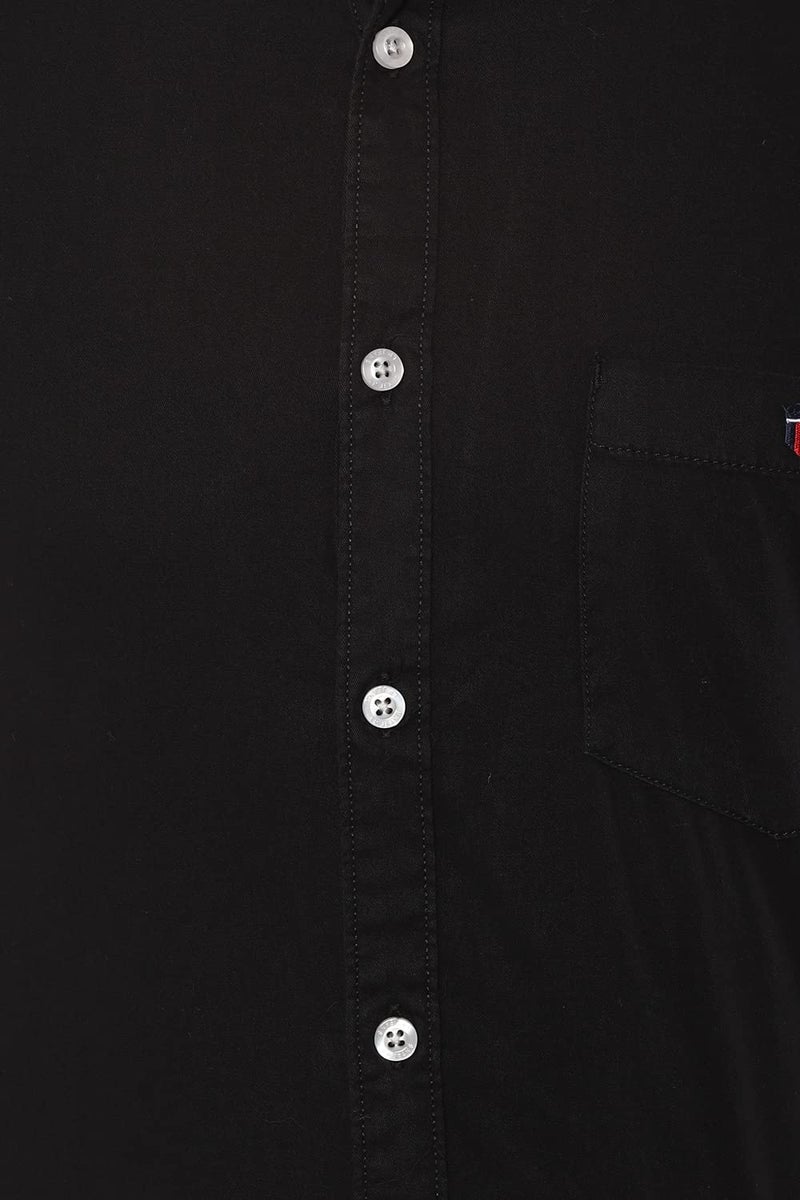 LOUIS PHILIPPE قميص لويس فيليب للرجال من القطن بلون صلب مستقيم (LRSFCSLPQ47815_Black, 42) - Image 5