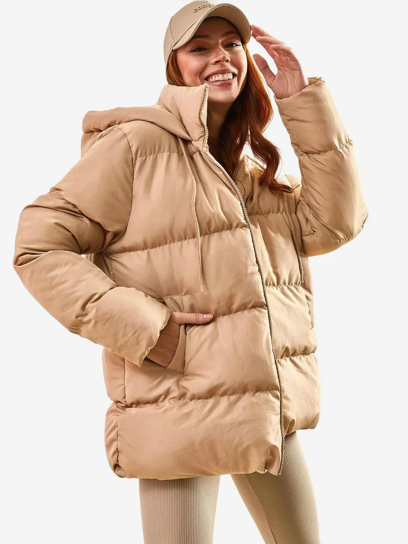 Bianco Lucci LUCCI Hooded Thick Puffer Down Coat