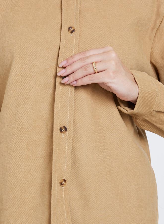 ستايلي قميص كوردروي بقصة واسعة - Image 4