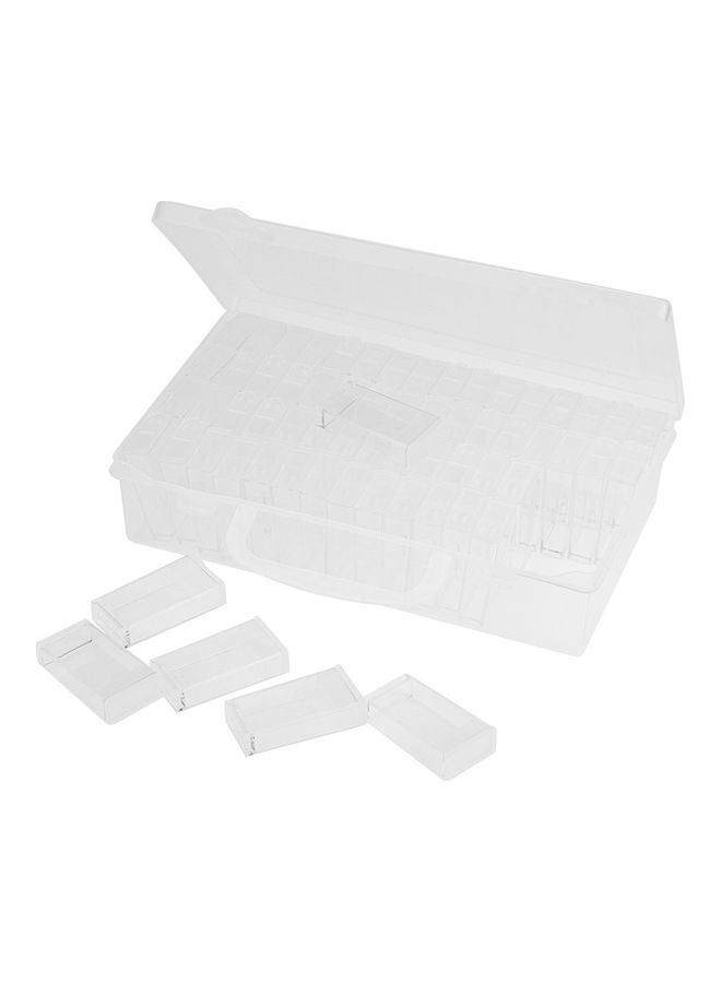 NIBEMINENT 64-Grid Wax Peel Storage Box White 21.5x5.5x12cm - Image 1