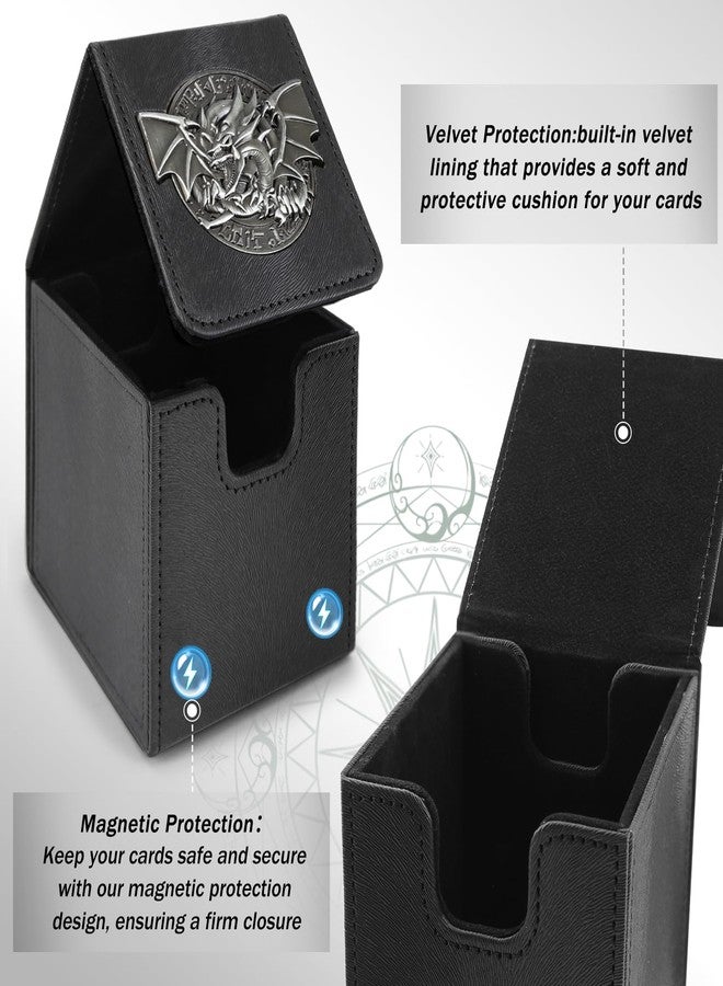 sabermaster Card Deck Box for YGO MTG 3D sculpted relief Deck Box 110 Card Storage Box Trading Games Leather Storage with divider (Sky Dragon Titanium Color) - Image 5