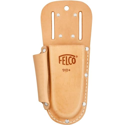 FELCO F910+ USA Made Leather Holster – Dual-Slot Belt Pouch for Pruners, Wire Cutters & Folding Saws with Accessory Slot | Tool Holster with Clip & Loop Attachment | Heavy-Duty Genuine Leather - Image 1