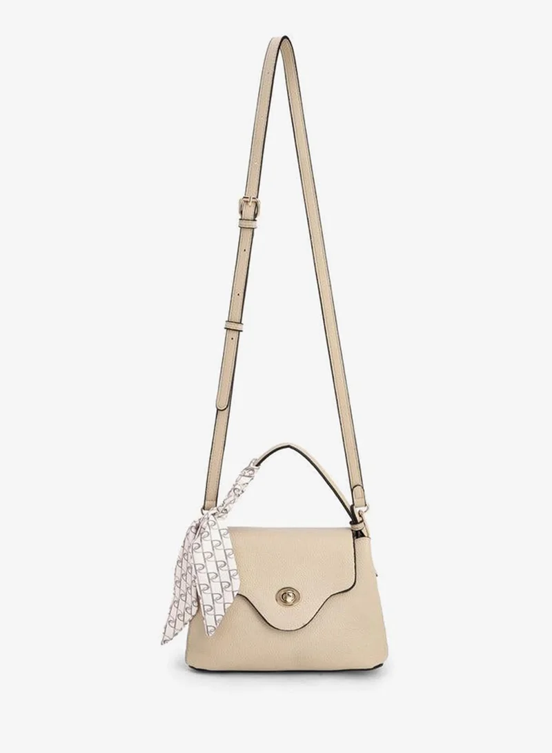 بابريكا Textured Satchel Bag With Scarf