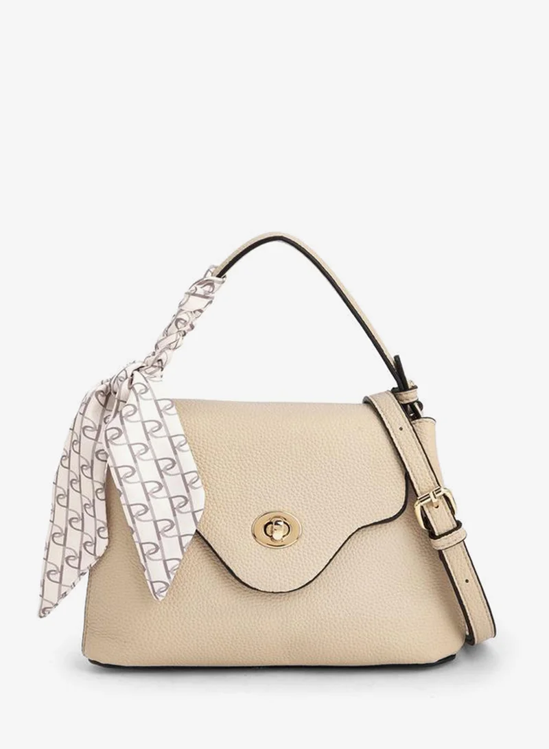 بابريكا Textured Satchel Bag With Scarf