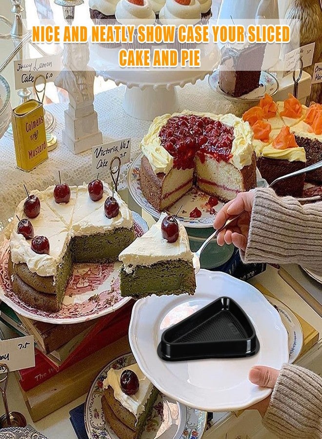 LISHINE 100 Pcs Cake Slice Containers with Lids Plastic Disposable Individual Pie Slice Containers Clear Cheesecake Containers Triangle Cake Slice Boxes for Pie Slice Cheesecake Dessert - To Go, with Stickers - Image 4