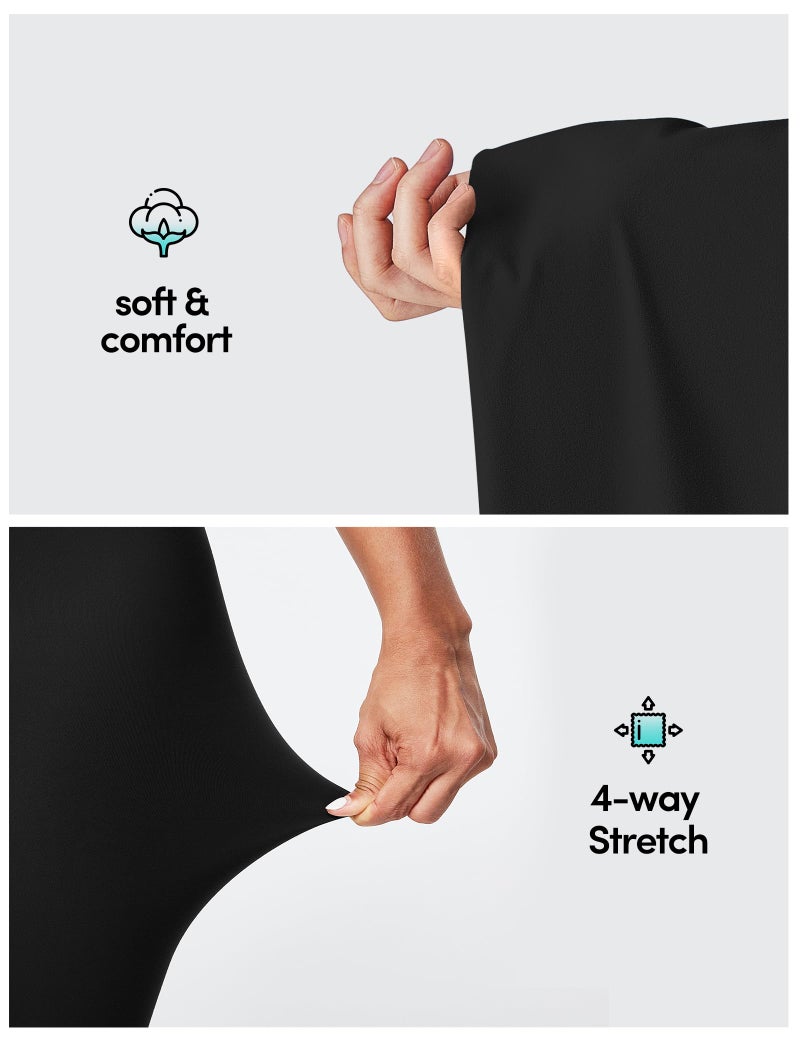 IUGA High Waisted Leggings for Women Running Workout Leggings with Inner Pocket Yoga Pants for Women Black - Image 3