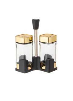 Dania Salt/Pepper Shaker Set of 2 Glass with Stainless Steel  - Image 1