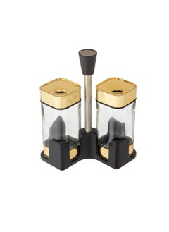 Dania Salt/Pepper Shaker Set of 2 Glass with Stainless Steel  - Image 2