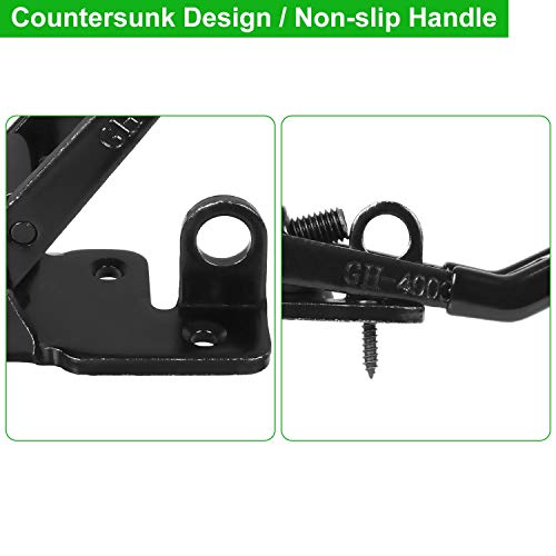 APACALI 4PCS Toggle Latch Clamp 660 lbs Adjustable Toggle Latch Black Toggle Clamp GH-4003 Lockable Quick Release Pull Latch Hasp Metal Draw Latch for Door, Box Case Trunk, Smoker Door, Jig - Image 5