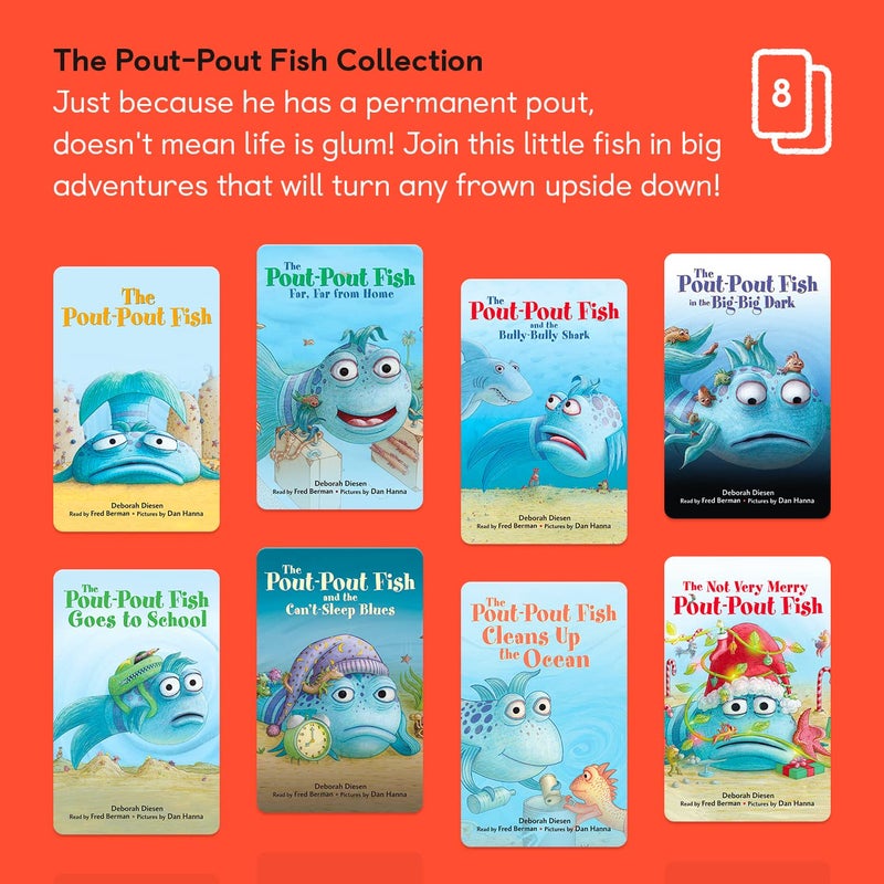 YOTO The Pout-Pout Fish Collection by Deborah Diesen â€“ 8 Kids Audio Cards for Use with Player & Mini All-in-1 Audio Device, Screen-Free Listening with Playtime Bedtime & Travel Stories, Ages 1+ - Image 2