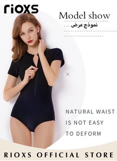 One-piece Rash Guard Swimsuit for Women, Zip Up Swimming Costume Set, Fashionable Short Sleeve Swimwear with Anti-UV Technology, Made of Efficient Quick-drying and High-density Fabric, Suitable for Surfing, Diving, Swimming or Beach activities - pzsku/Z4CB8712A9EE1BA625AFEZ/45/_/1714037920/a38377d8-a600-473f-bc09-a948d1899a31